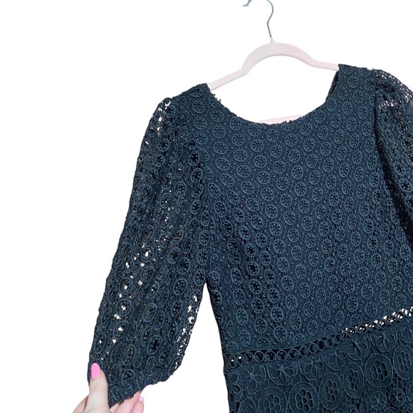 Express Crochet‎ Eyelet Black Dress Size Medium - Picture 4 of 8